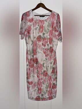 Maree Pour Toi Chiffon Floral Botanical Dress Women 2X Garden Tea Party Brunch